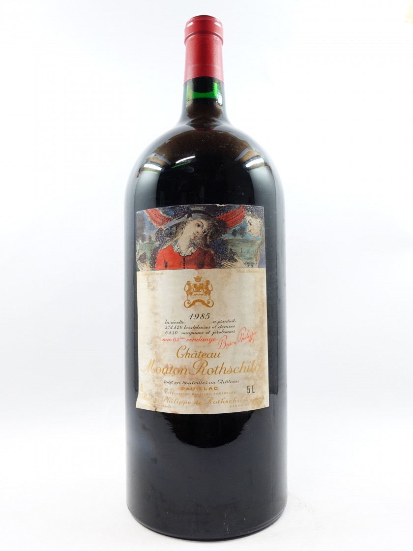 1 jéroboam CHÂTEAU MOUTON ROTHSCHILD 1985 1er GC Pauillac (5L, étiquette très abimée