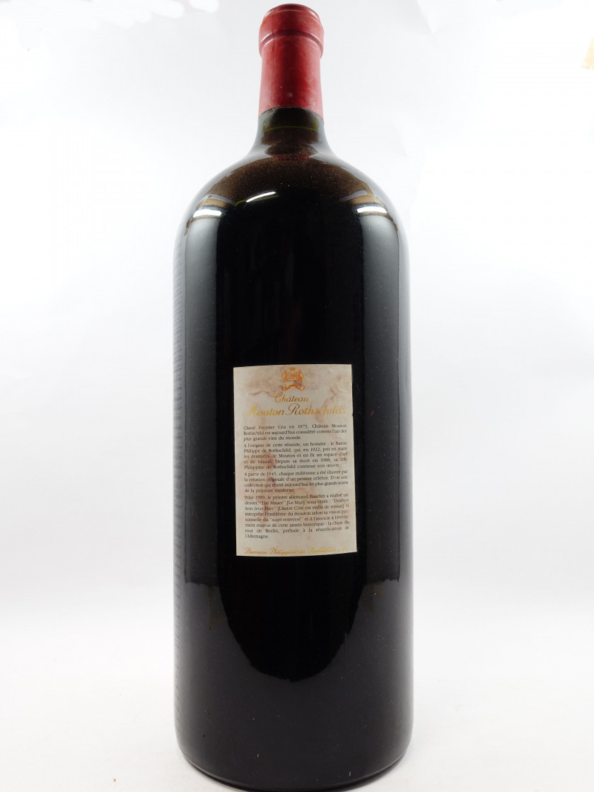 1 Impérial CHÂTEAU MOUTON ROTHSCHILD 1989 1er GC Pauillac (6L, étiquette et contre étiquette abimées, léger déchirées