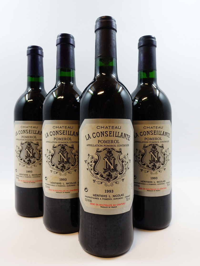 4 bouteilles CHÂTEAU LA CONSEILLANTE 1993 Pomerol