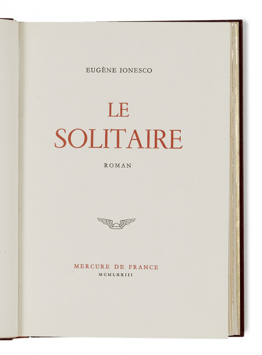 IONESCO (Eugène)  Le Solitaire, roman.