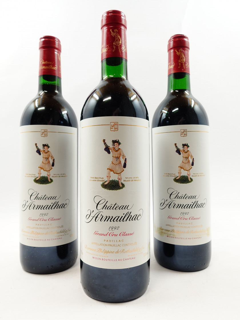 6 bouteilles CHÂTEAU D'ARMAILHAC 1992 5è GC Pauillac (3 base goulot
