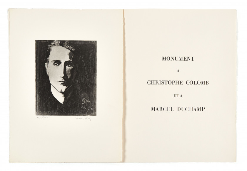 [DUCHAMP (Marcel)]  Monument à Christophe Colomb et à Marcel Duchamp.