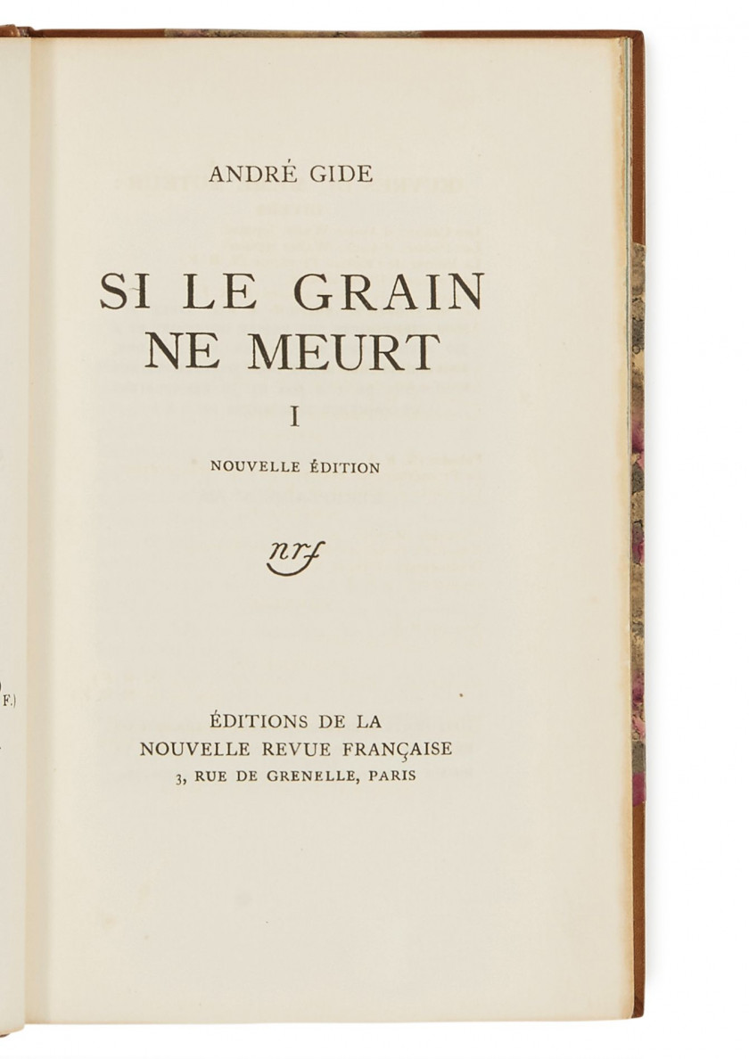 GIDE (André)  Si le grain ne meurt.
