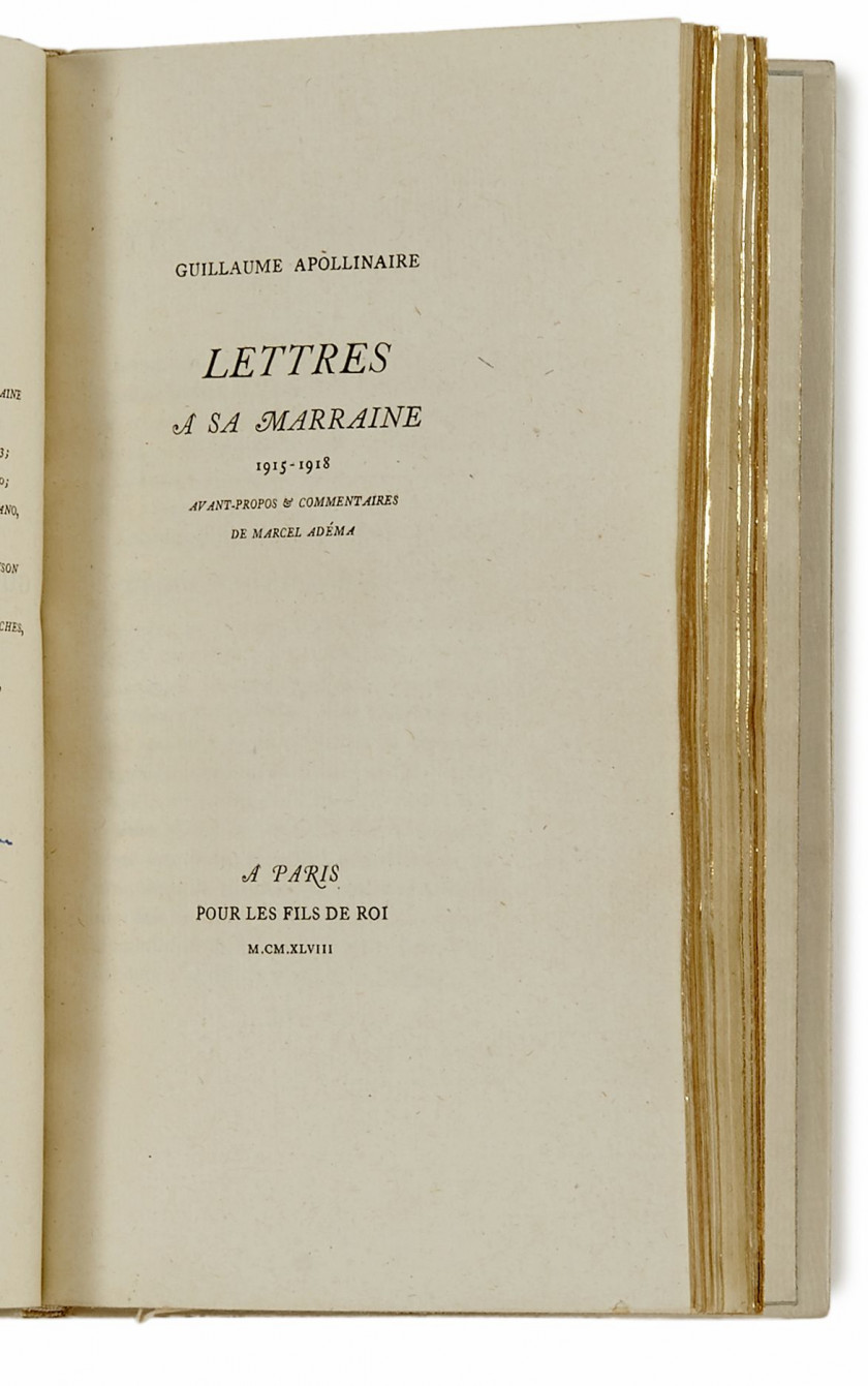 APOLLINAIRE (Guillaume)  Lettres à sa marraine 1915-1918.