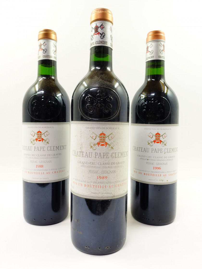 6 bouteilles 1 bt : CHÂTEAU PAPE CLEMENT 1988 CC Pessac Léognan (étiquette fanée)