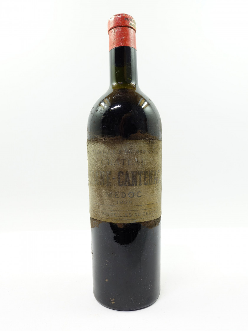 1 bouteille CHÂTEAU BRANE CANTENAC 1928 2è GC Margaux (légèrement bas, étiquette très abimée, décolée