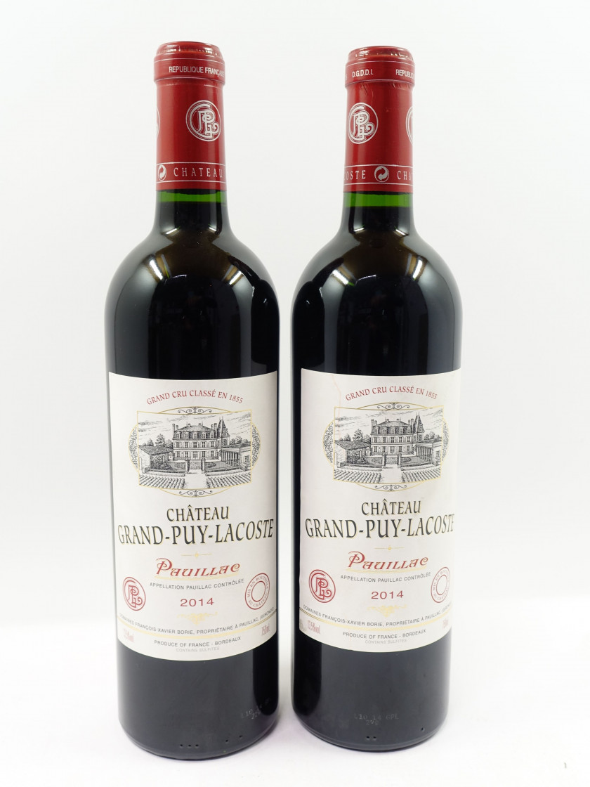 2 bouteilles CHÂTEAU GRAND PUY LACOSTE 2014 5è GC Pauillac