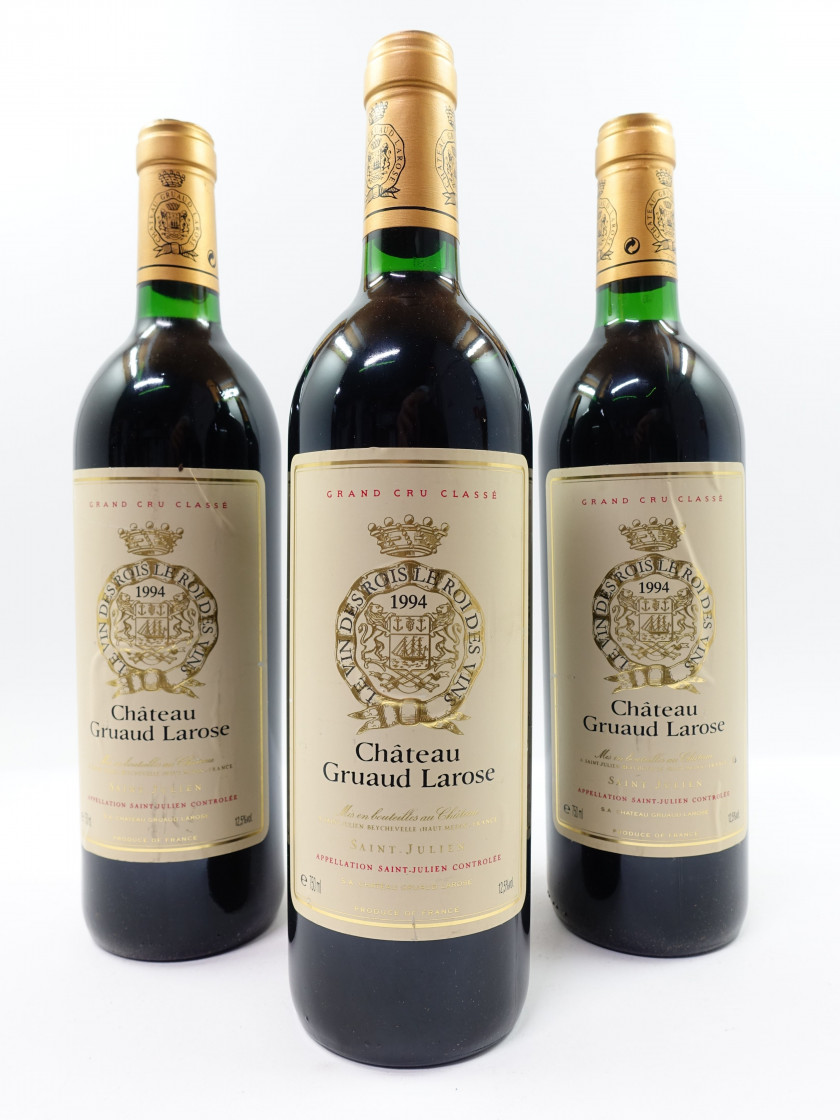 6 bouteilles CHÂTEAU GRUAUD LAROSE 1994 2è GC Saint Julien (base goulot