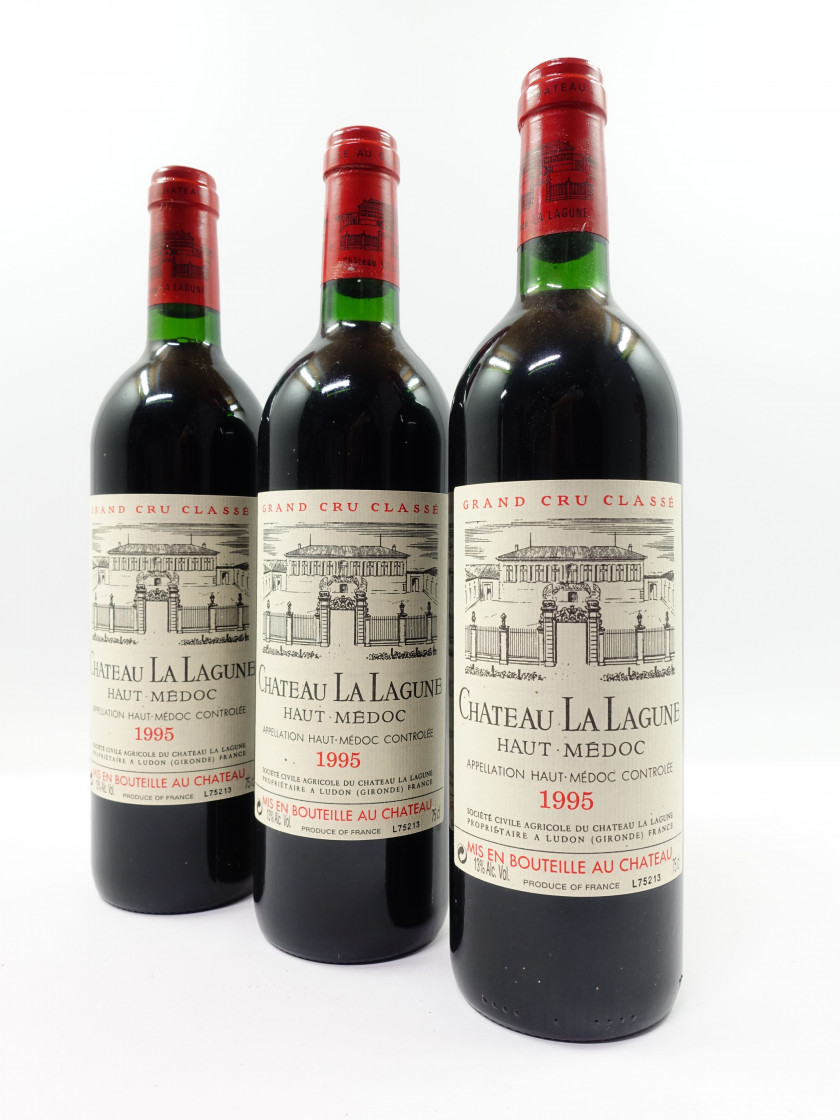 6 bouteilles CHÂTEAU LA LAGUNE 1995 3è GC Haut Médoc (base goulot