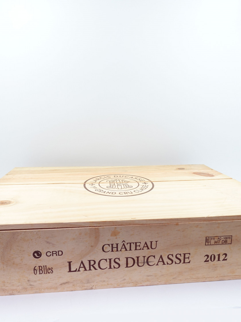 6 bouteilles CHÂTEAU LARCIS DUCASSE 2012 1er GCC (B) Saint Emilion Caisse bois d'origine