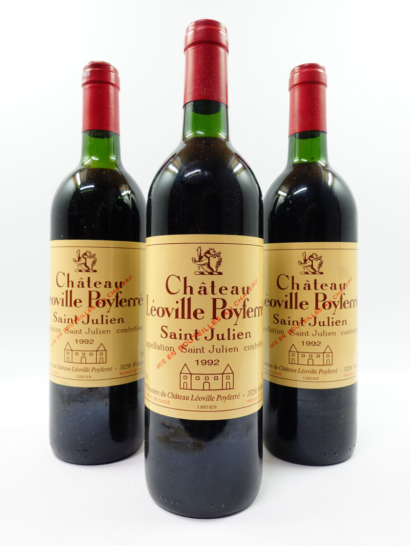 12 bouteilles CHÂTEAU LEOVILLE POYFERRE 1992 2è GC Saint Julien (7 base goulot