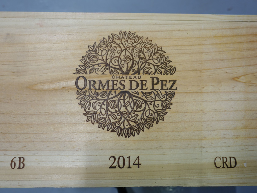 6 bouteilles CHÂTEAU LES ORMES DE PEZ 2014 Saint Estèphe Caisse bois d'origine