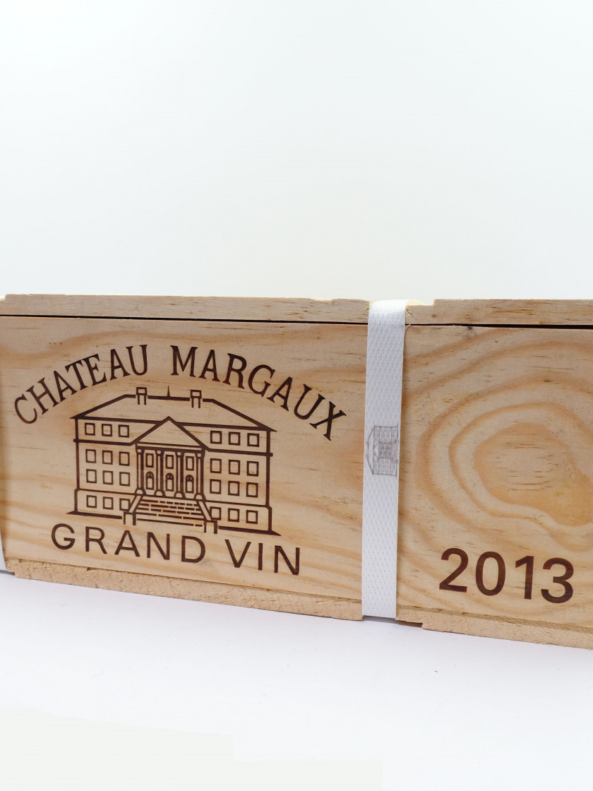 3 bouteilles CHÂTEAU MARGAUX 2013 1er GC Margaux Caisse bois d'origine