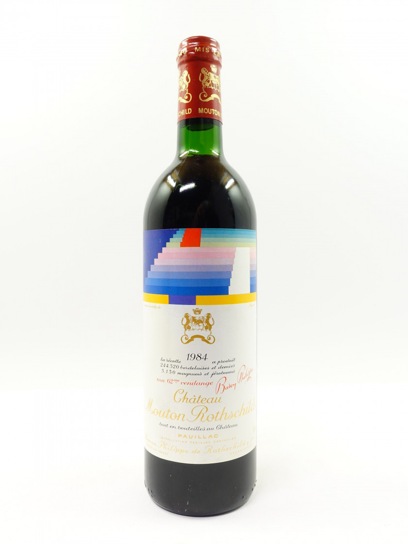 1 bouteille CHÂTEAU MOUTON ROTHSCHILD 1984 1er GC Pauillac (légèrement bas, étiquette fanée