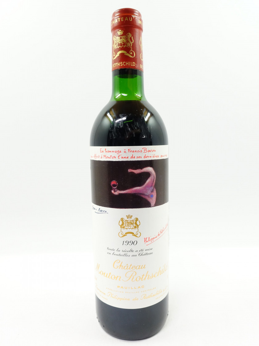 1 bouteille CHÂTEAU MOUTON ROTHSCHILD 1990 1er GC Pauillac (légèrement bas