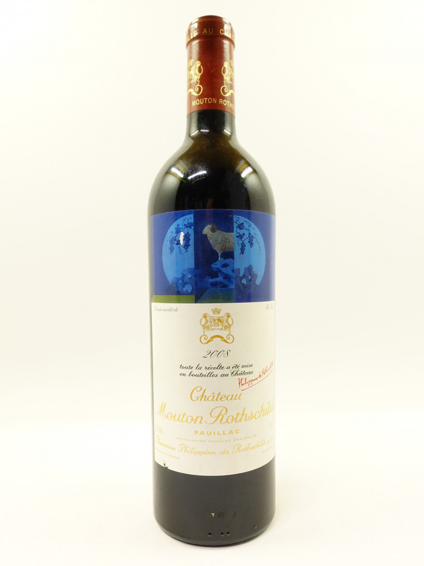 1 bouteille CHÂTEAU MOUTON ROTHSCHILD 2008 1er GC Pauillac (étiquette léger abimée)