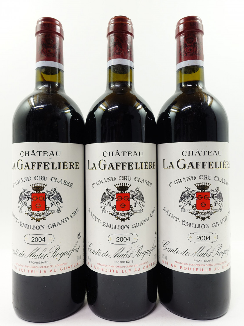 3 bouteilles CHÂTEAU LA GAFFELIERE 2004 1er GCC (B) Saint Emilion