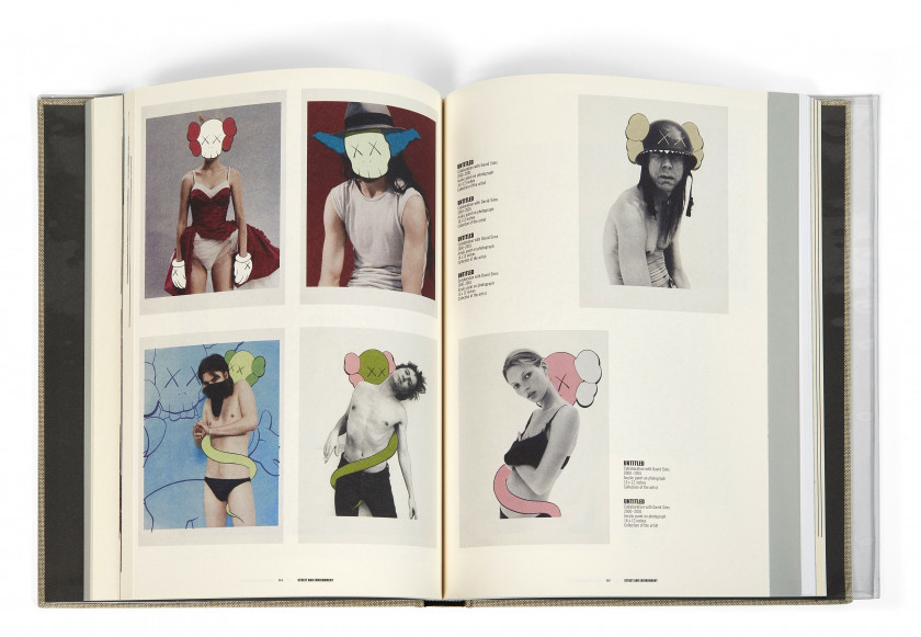 KAWS (Américain - Né en 1974) Sans titre - 2010 Marqueur blanc sur page de garde du livre KAWS