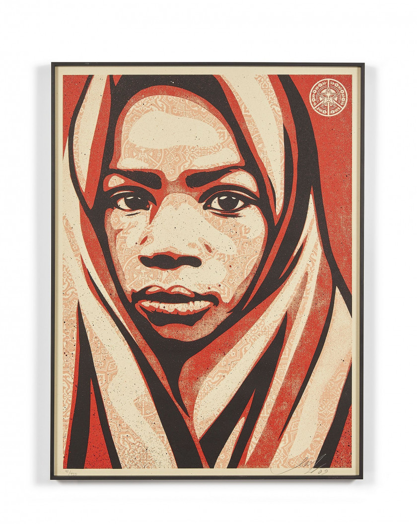 Shepard FAIREY ( OBEY GIANT) (Américain - Né en 1970) Blanket - 2009 Sérigraphie en couleurs