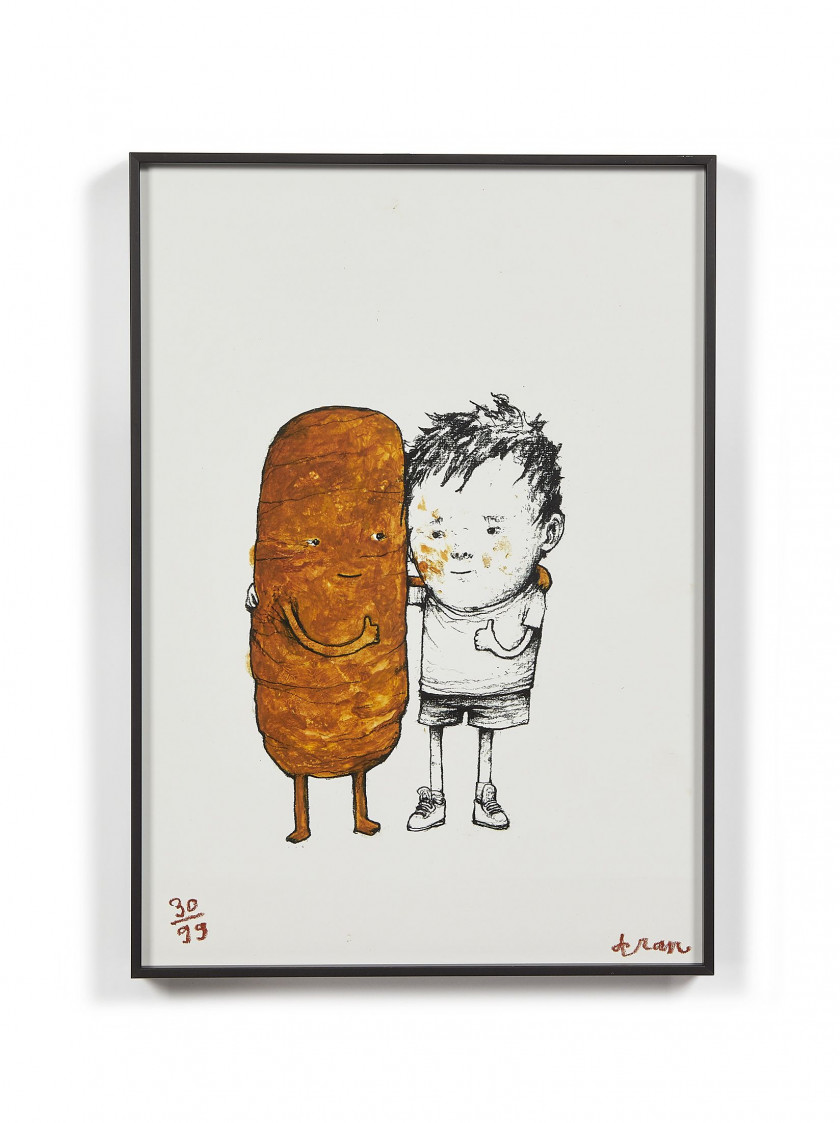 DRAN (Français - Né en 1979) Best Friend - 2018 Sérigraphie en couleurs