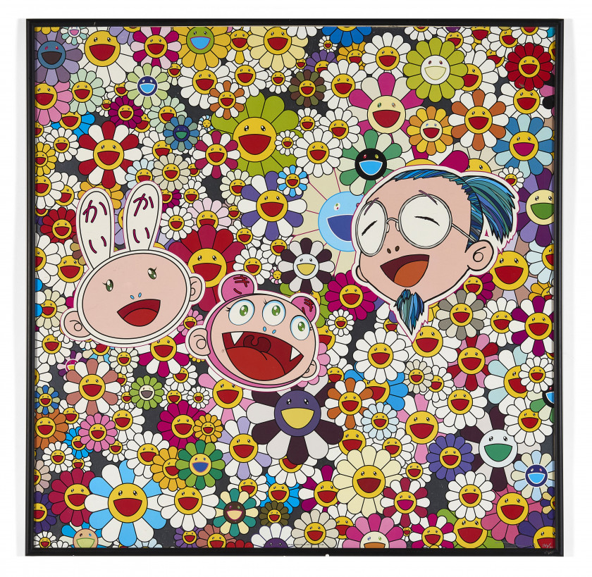 Takashi MURAKAMI (Japonais - Né en 1962) Ensemble de 3 estampes 3 lithographies offset en couleurs