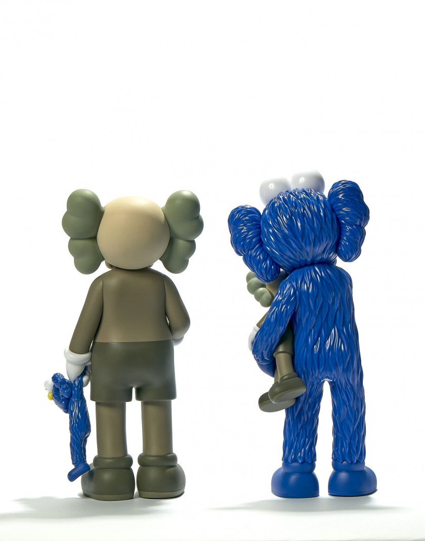 KAWS (Américain - Né en 1974) Share - 2020; Take- 2020 Lot de deux vinyles peints