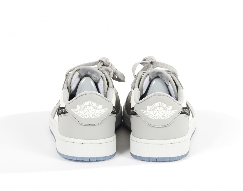 NIKE X DIOR  Air Jordan 1 Dior low (Grise / blanche) - 2020 Sneakers