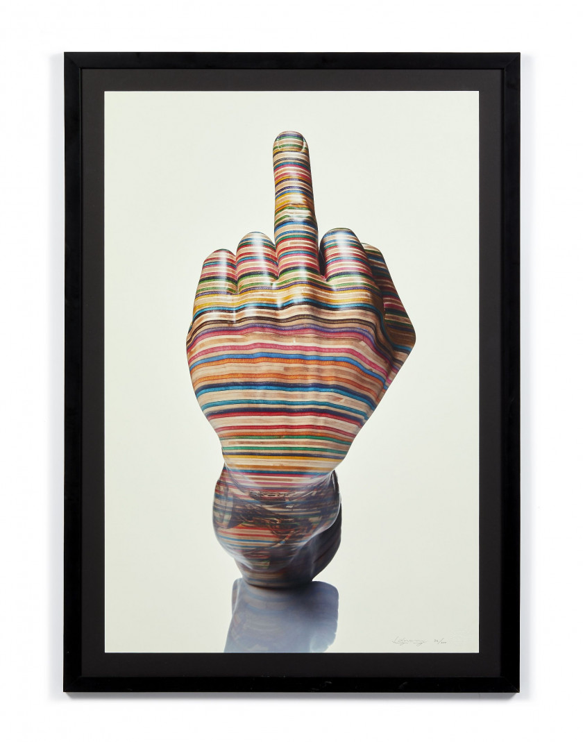 HAROSHI (Japonais - Né en 1978) Middle finger - 2012 Sérigraphie en couleurs