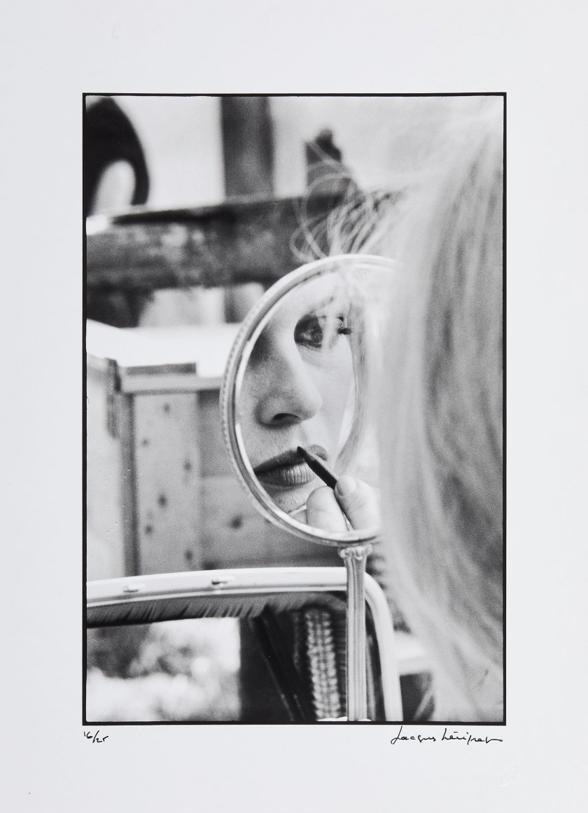 Jacques HERIPRET (Français - Né en 1937) Brigitte Bardot Le miroir - 1968 Tirage agentique barytré