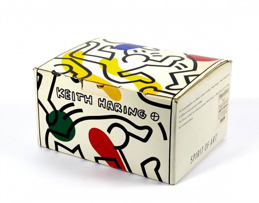 Keith HARING (Américain - 1958 - 1990) N°1 Spirit of Art service à café et dessert - 1991 Sérigraphie sur service en porcelaine