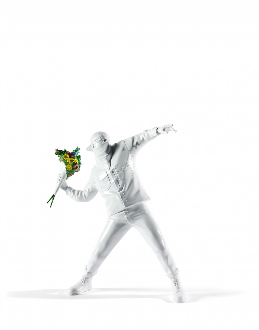 BANKSY x BRANDALISM x MEDICOM  Banksy : Flower bomber (white version) - 2016 Polypropylène