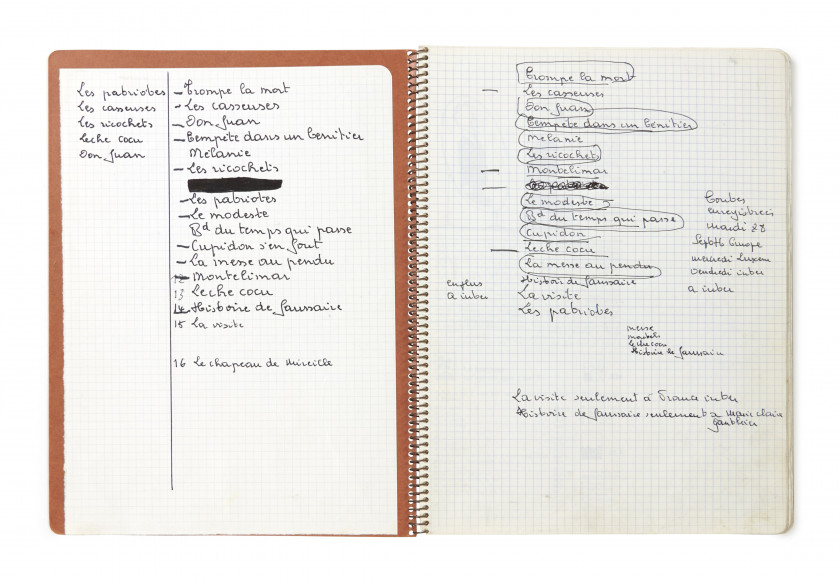 BRASSENS (Georges)  Cahier manuscrit.