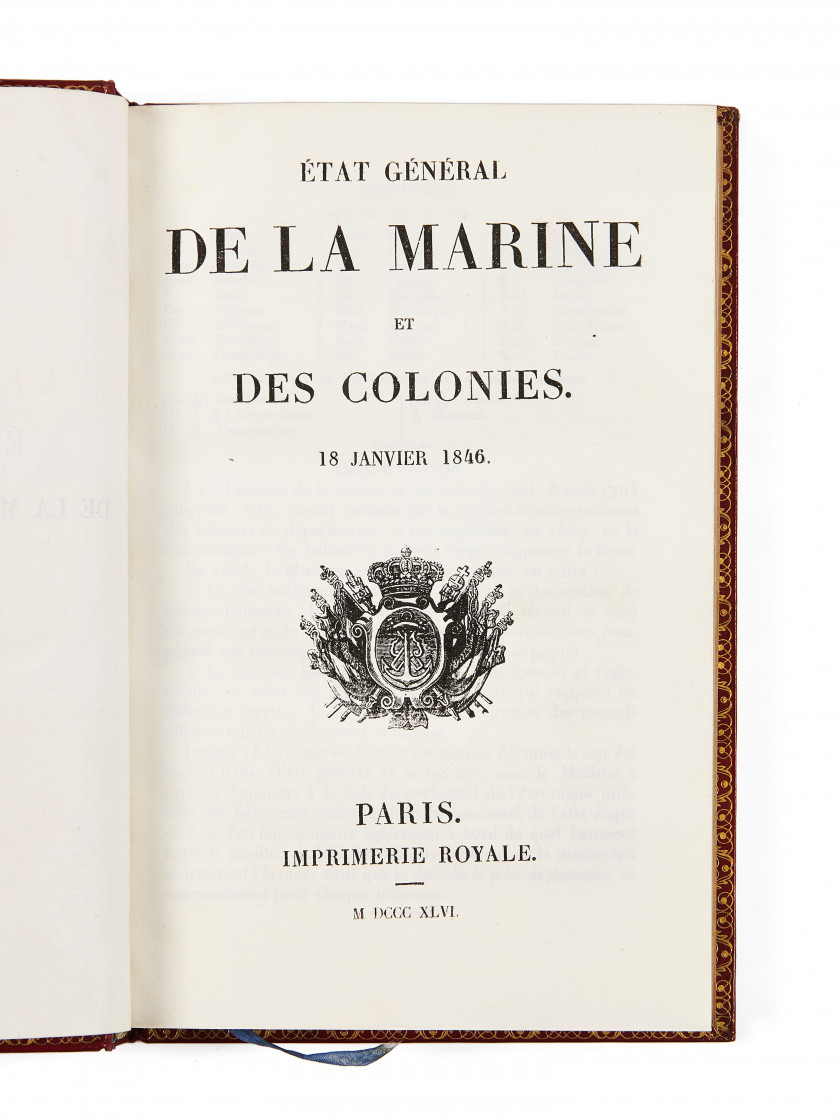 [MARINE]  État général de la marine et des colonies. 18 janvier 1846.