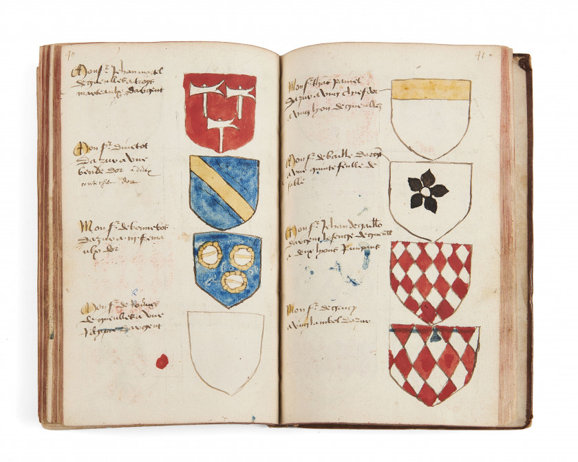 [MANUSCRIT.- NORMANDIE]  Armorial normand.