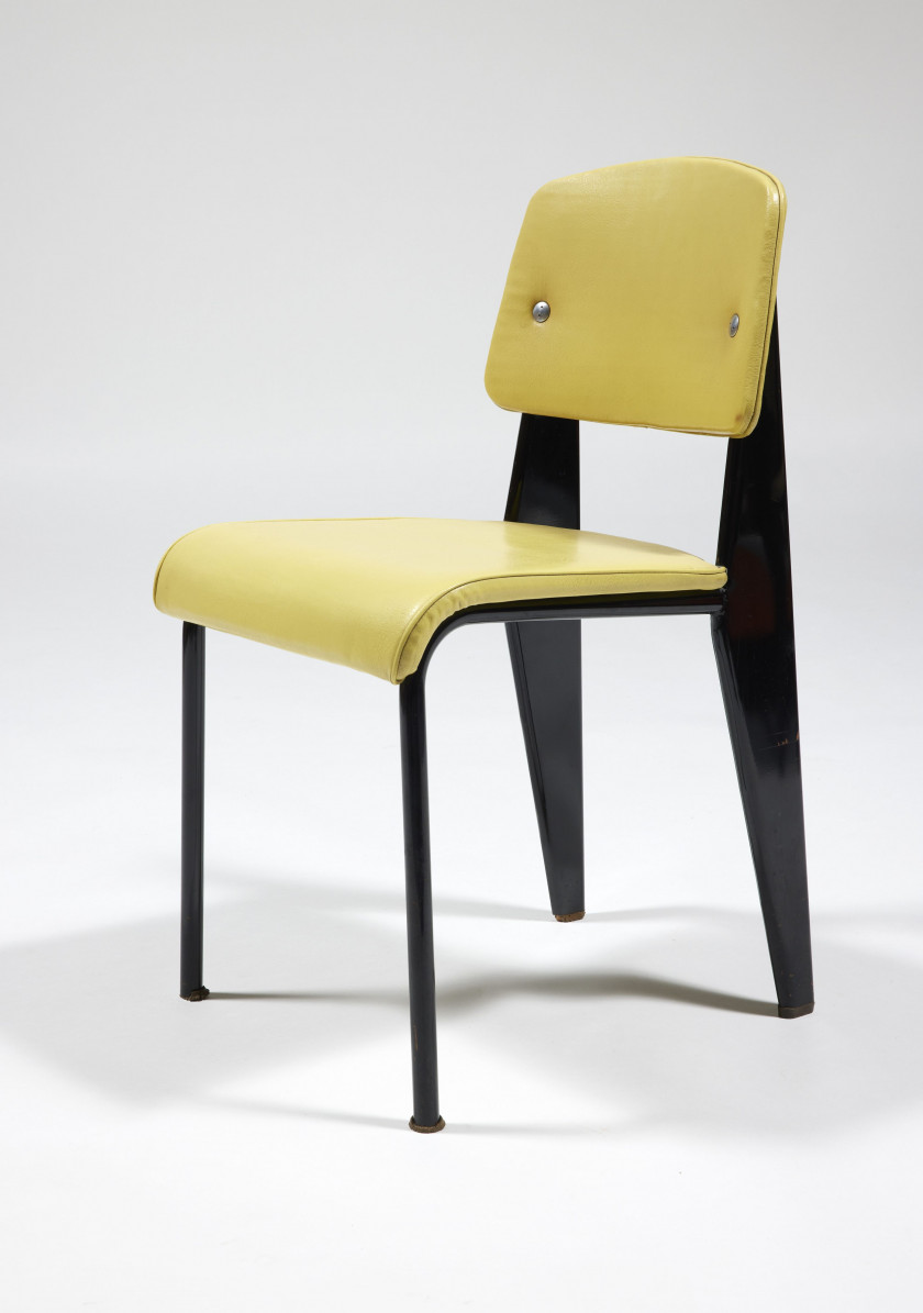 Jean PROUVÉ 1901-1984 Ensemble de six chaises modèle «Métropole 306» dites «Standard» - circa 1952