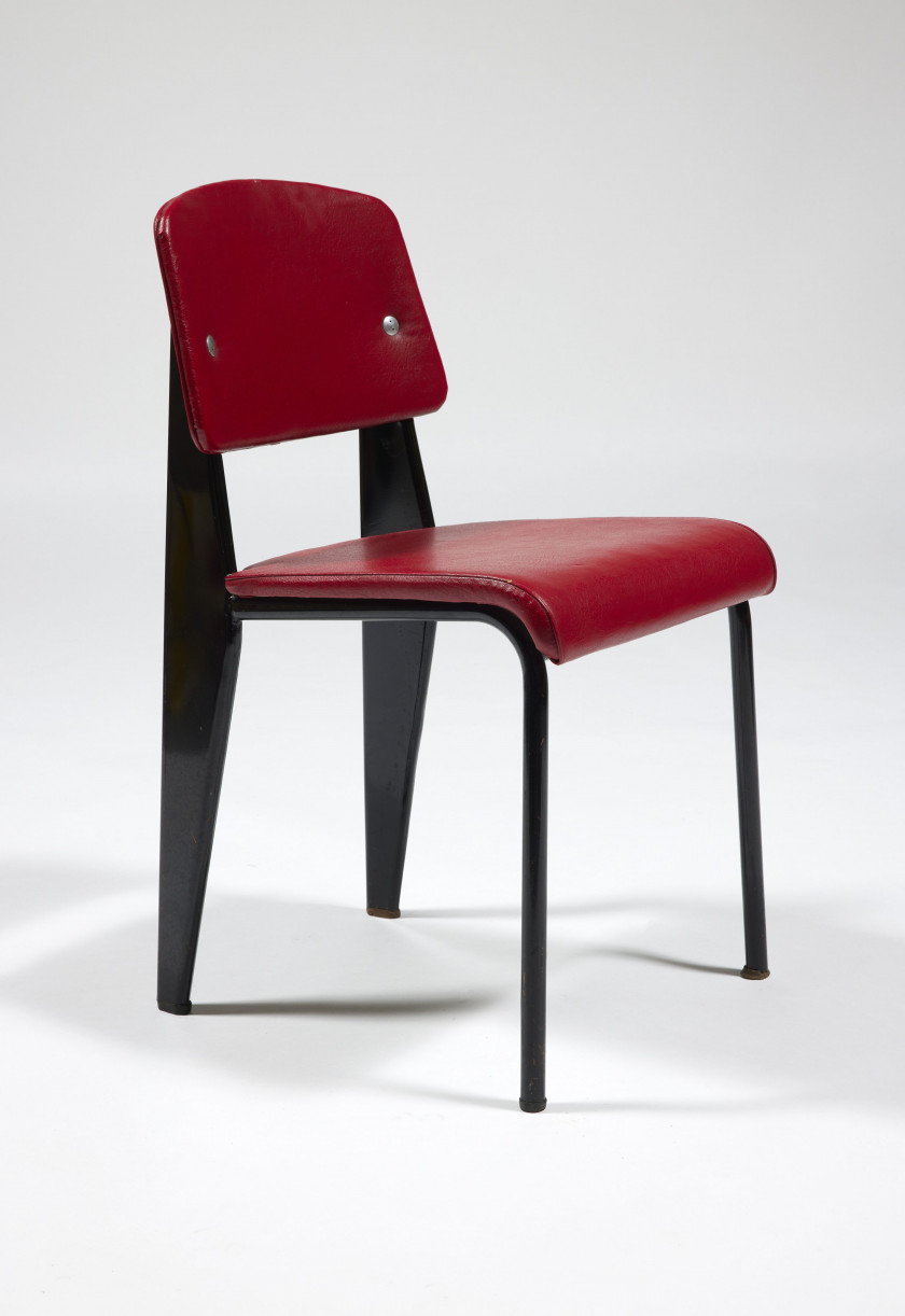 Jean PROUVÉ 1901-1984 Ensemble de six chaises modèle «Métropole 306» dites «Standard» - circa 1952