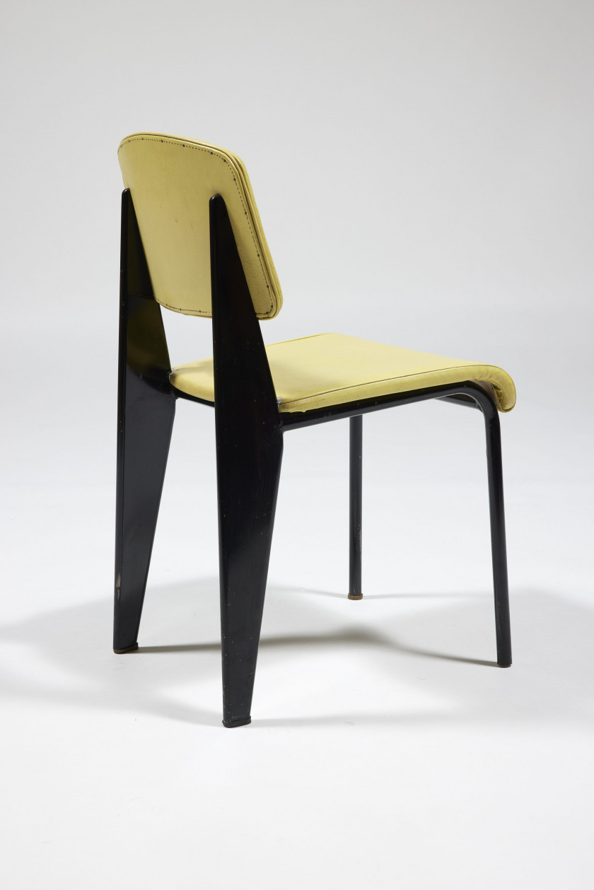 Jean PROUVÉ 1901-1984 Ensemble de six chaises modèle «Métropole 306» dites «Standard» - circa 1952