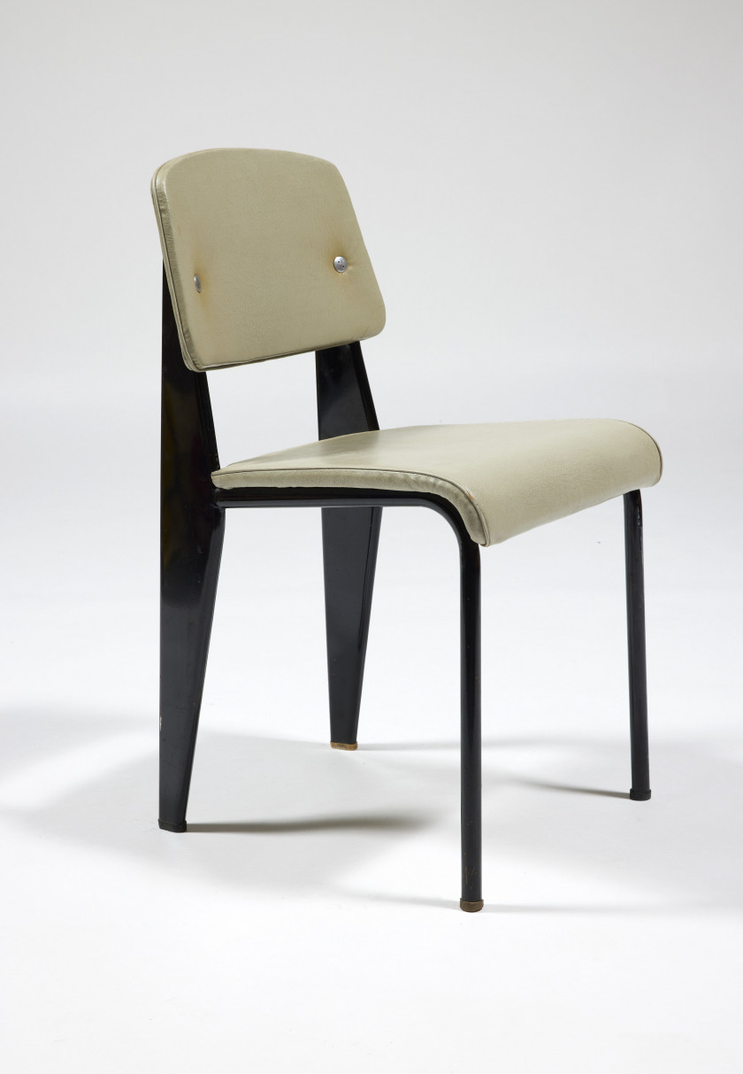 Jean PROUVÉ 1901-1984 Ensemble de six chaises modèle «Métropole 306» dites «Standard» - circa 1952