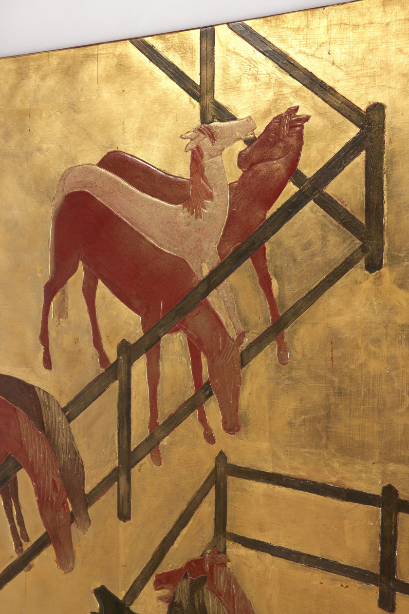 Jean DUNAND 1877-1942 Les chevaux - circa 1935