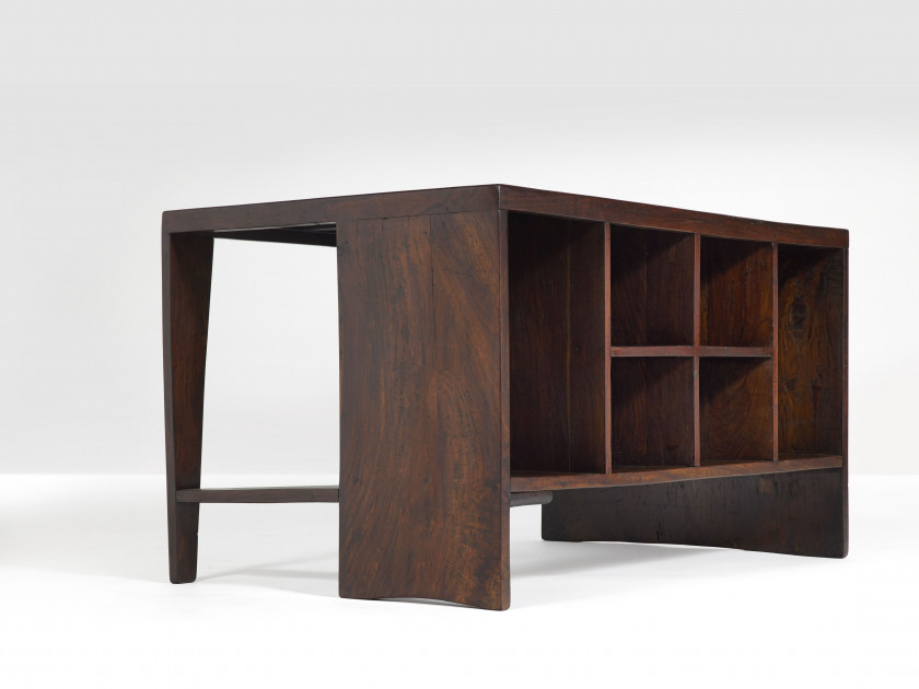 Pierre JEANNERET 1896-1967 Bureau-bibliothèque «Office table» - circa 1957