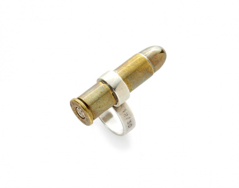 Jacques MONORY (1924 - 2018) Bague "Bullet" - 2009 Argent et cuivre