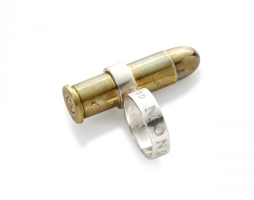 Jacques MONORY (1924 - 2018) Bague "Bullet" - 2009 Argent et cuivre