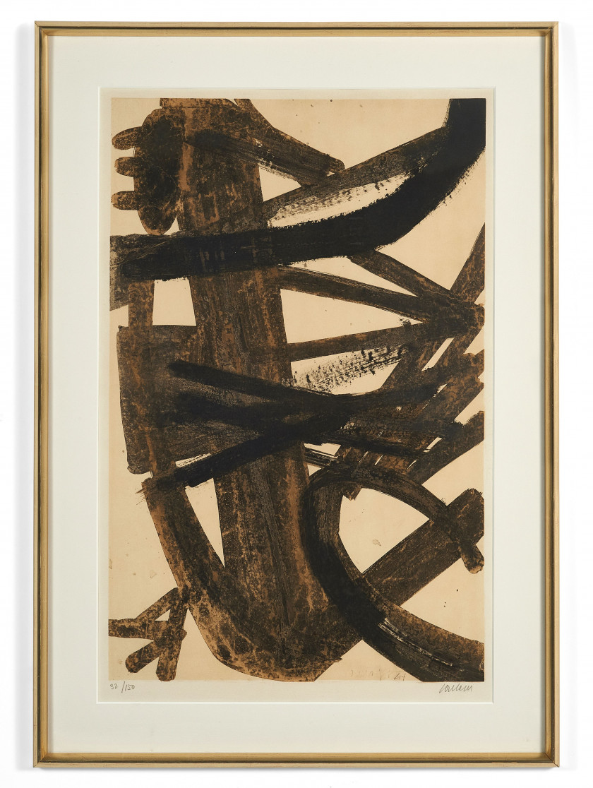 Pierre SOULAGES (d'après)  Composition – 1947/1960 Lithographie en couleurs