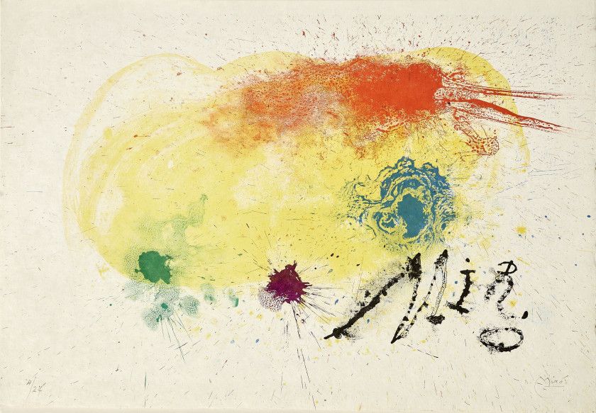 Joan MIRO (Espagnol - 1893 - 1983) Œuvre Graphiques - Céramiques - 1961 Lithographie en couleurs