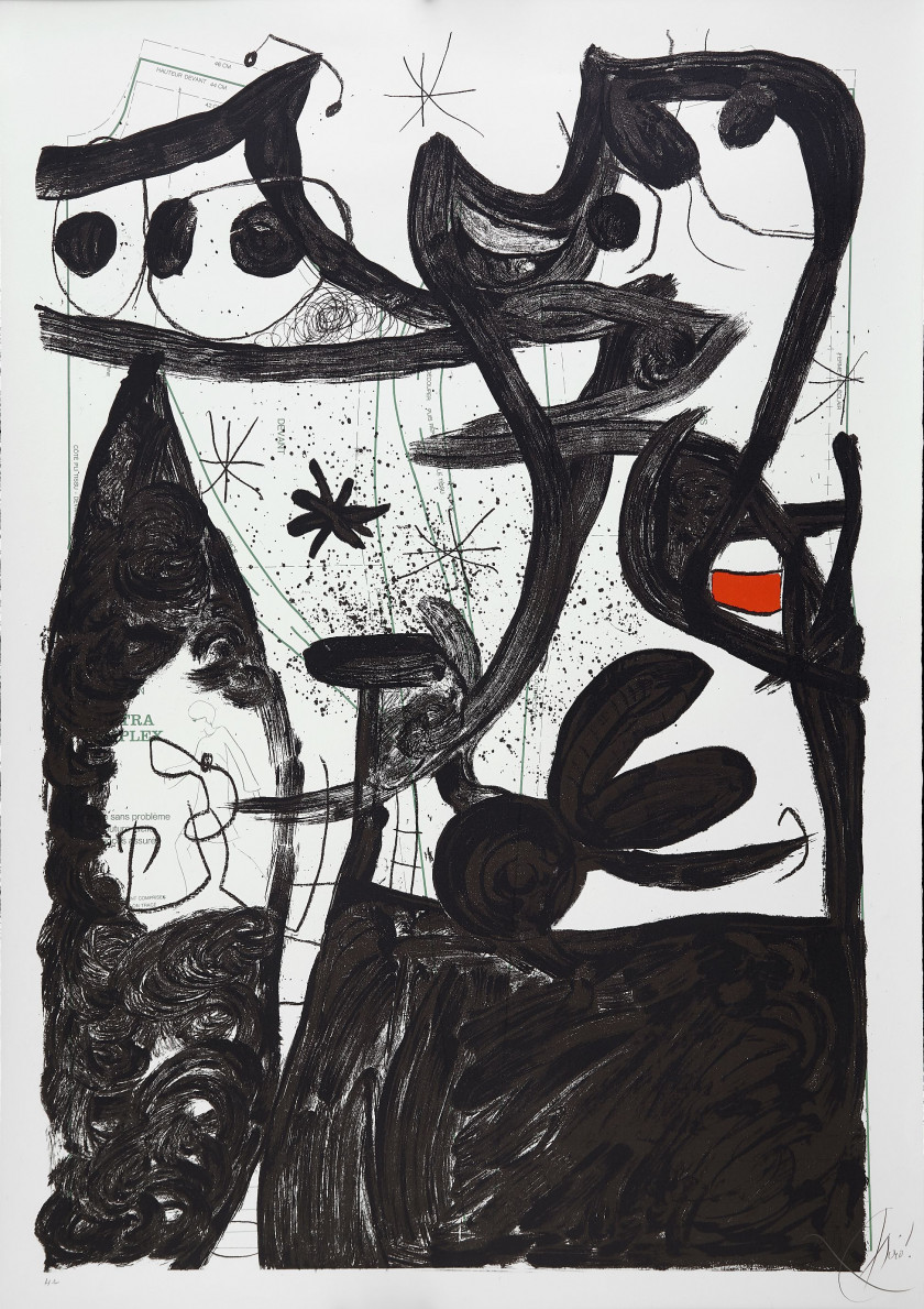 Joan MIRO (Espagnol - 1893 - 1983) Défilé de mannequin au Pôle Nord - 1969 Lithographie en couleurs