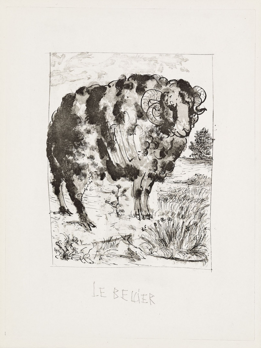 Pablo PICASSO (Espagnol - 1881-1973) Histoire Naturelle (textes de Buffon) - 1942 - 7 hors-texte 7 eaux-fortes, aquatintes au sucre...