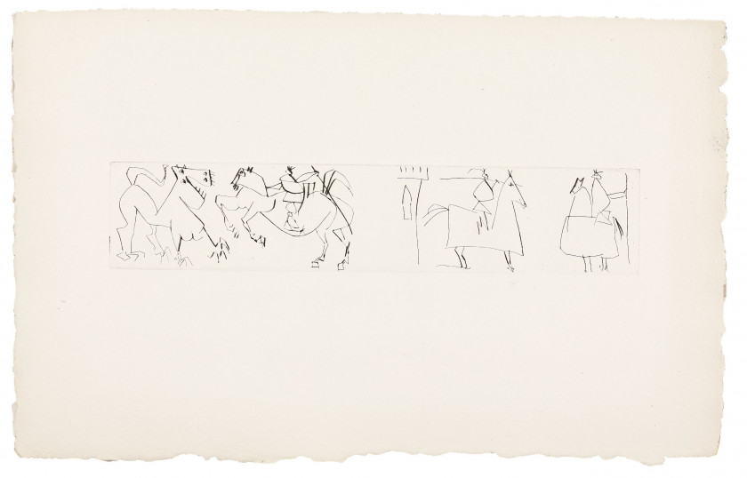 Pablo PICASSO (Espagnol - 1881-1973) Suites pour "La Maîgre" - 1952 - 2 suites des illustrations 2 suites de 10 pointes-sèches chacu...