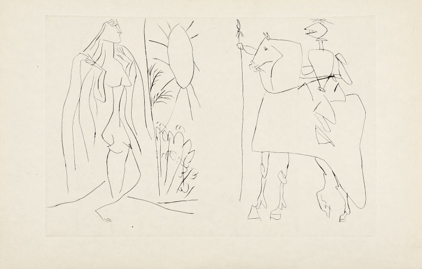Pablo PICASSO (Espagnol - 1881-1973) Suites pour "La Maîgre" - 1952 - 2 suites des illustrations 2 suites de 10 pointes-sèches chacu...