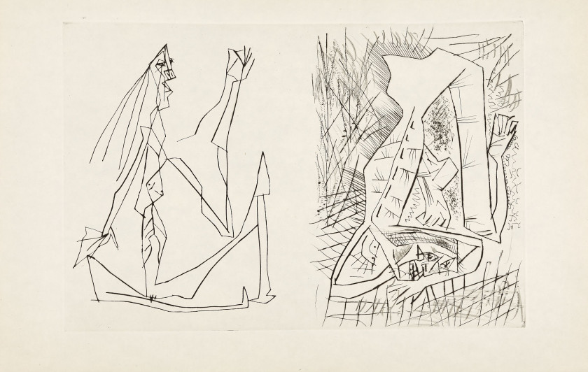 Pablo PICASSO (Espagnol - 1881-1973) Suites pour "La Maîgre" - 1952 - 2 suites des illustrations 2 suites de 10 pointes-sèches chacu...