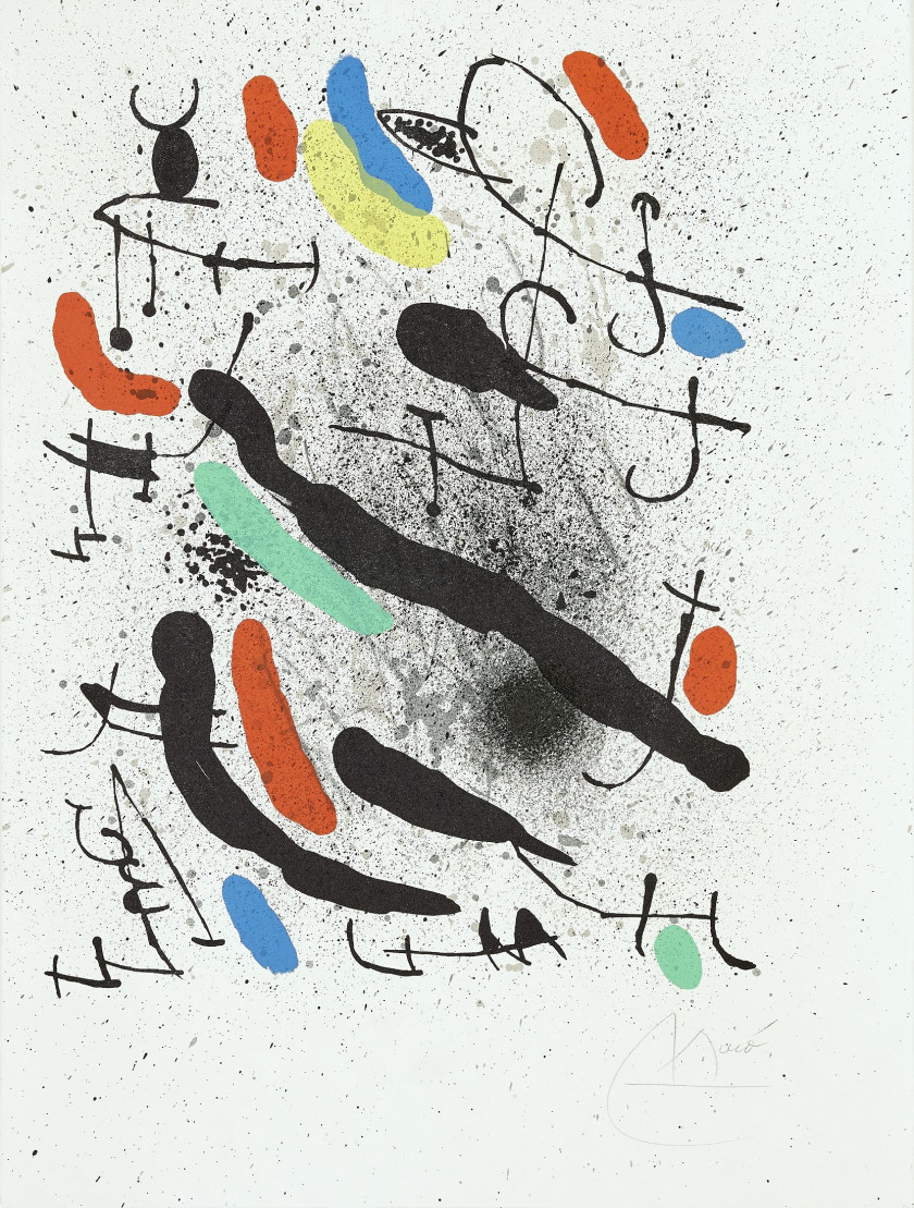 Joan MIRO (Espagnol - 1893 - 1983) Liberté des libertés - 1971 - planche 3 Lithographie en couleurs